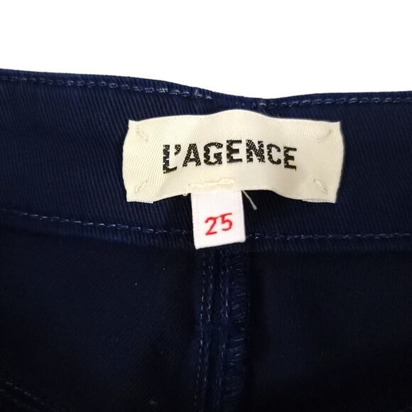 L'agence High Rise Wide Leg Jeans Navy Blue Denim - Picture 6 of 8
